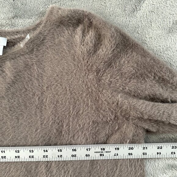 Chico's Fuzzy Long Sleeve Sweater Neutral Women's size 2 LARGE - Picture 4 of 6